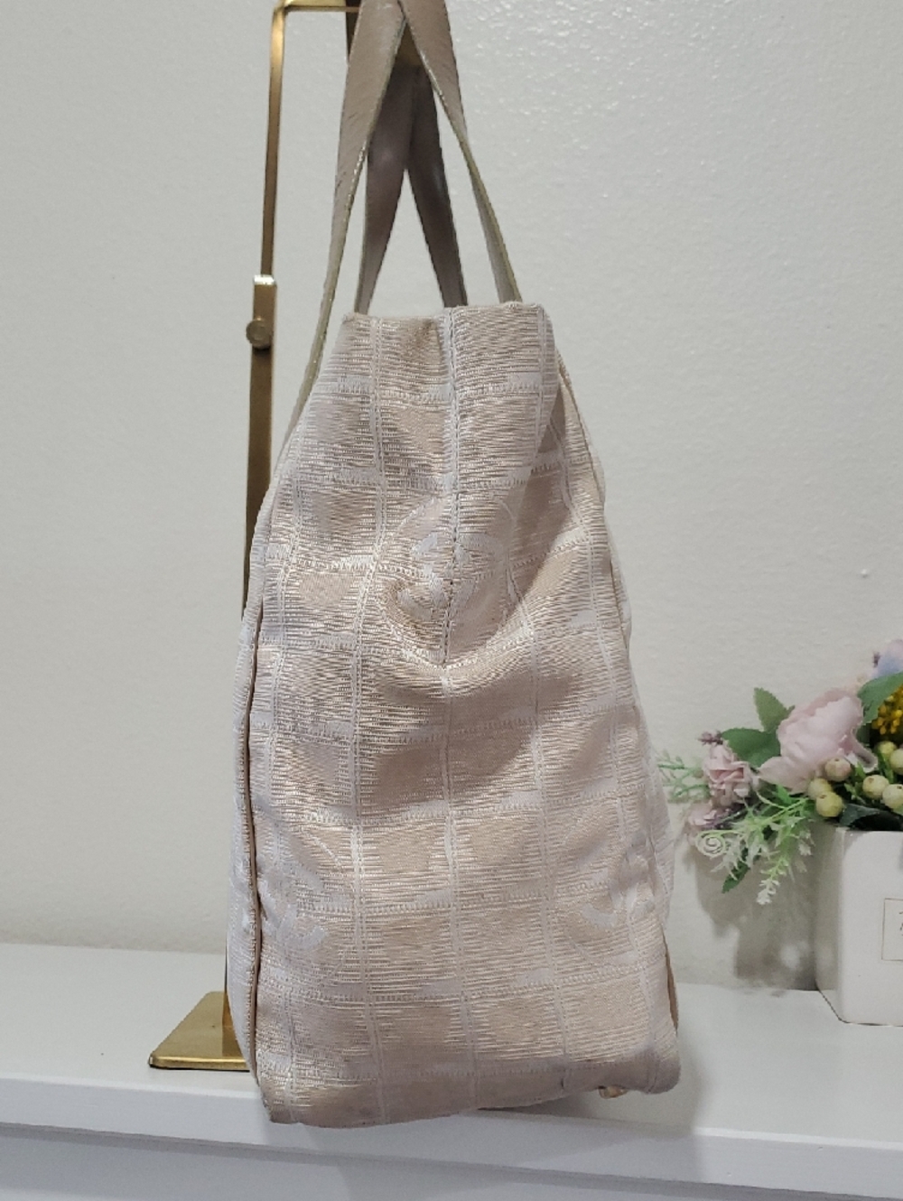 🇮🇹VINTAGE Chanel Travel Ligne Beige Large Tote - Picture 5 of 16